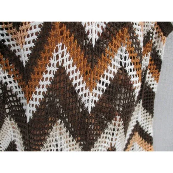 Crochet Chevron Fringe Dress Size M By Almost Famous - Picture 4 of 9